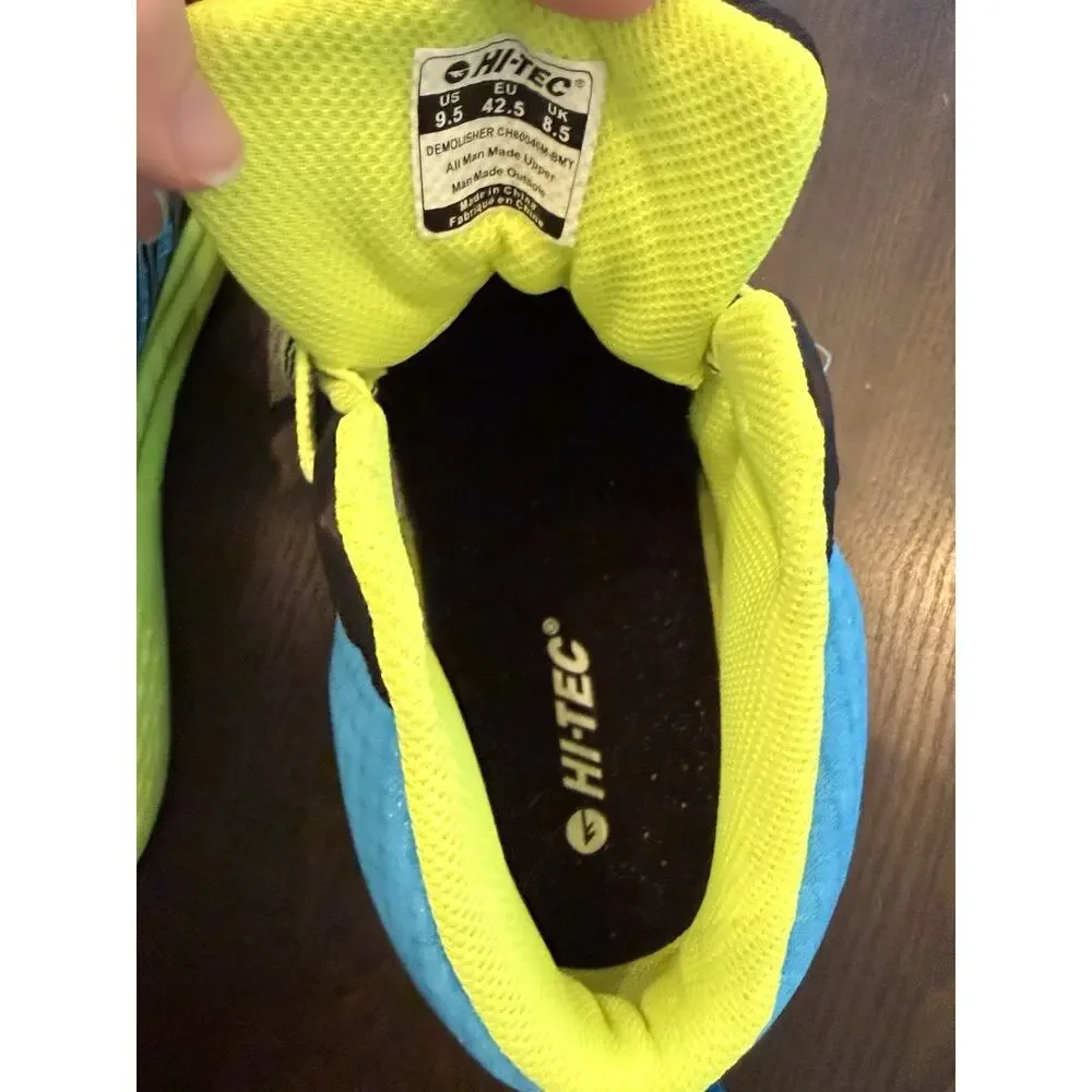 HI-TEC Demolisher Mid Men's Athletic Shoes Synthetic Black/Blue/Yellow 9.5